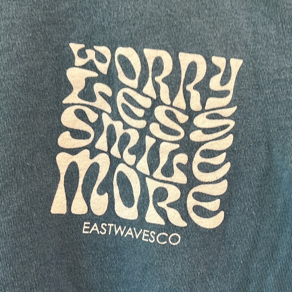 East Waves Co Worry Less Smile More Short Sleeve T Shirt - Size Small